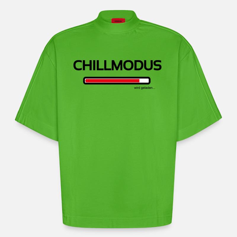 Chillmodus - heute wird nur noch ausgeruht - Heavyweight Oversized Organic Boxy T-Shirt Made in EU - Apple Neon