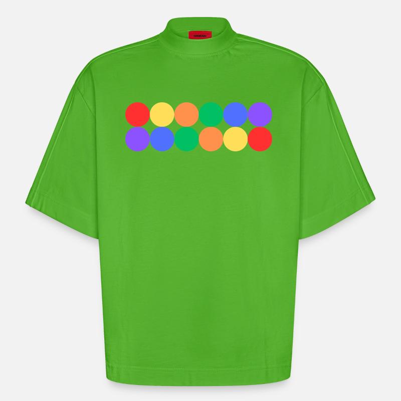 Rainbow Pride - Heavyweight Oversized Organic Boxy T-Shirt Made in EU - Apple Neon
