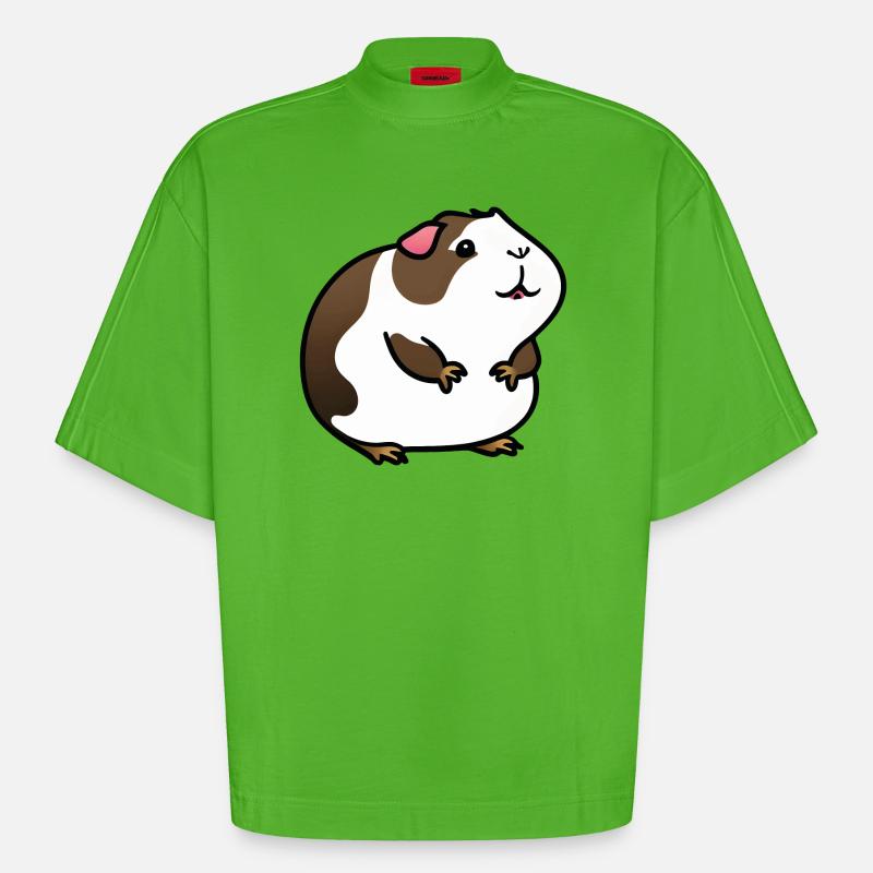 Juste un cochon d’Inde mignon - T-shirt bio épais oversize Boxy fabriqué en UE - Apple Neon