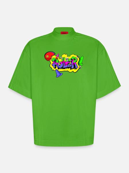 ROLLER - T-shirt bio épais oversize Boxy fabriqué en UE - Apple Neon