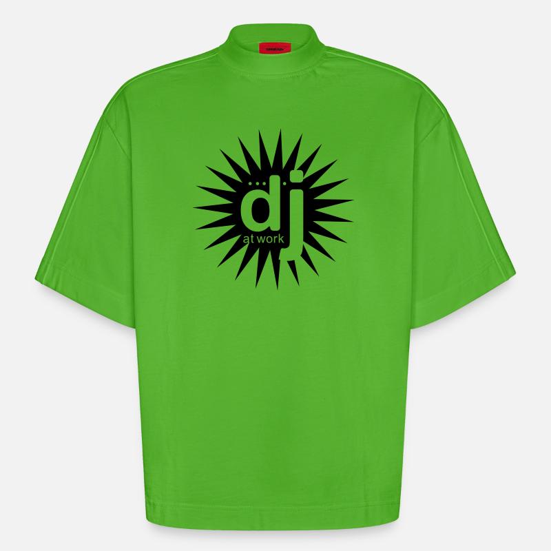 DJ bei der Arbeit - Heavyweight Oversized Organic Boxy T-Shirt Made in EU - Apple Neon