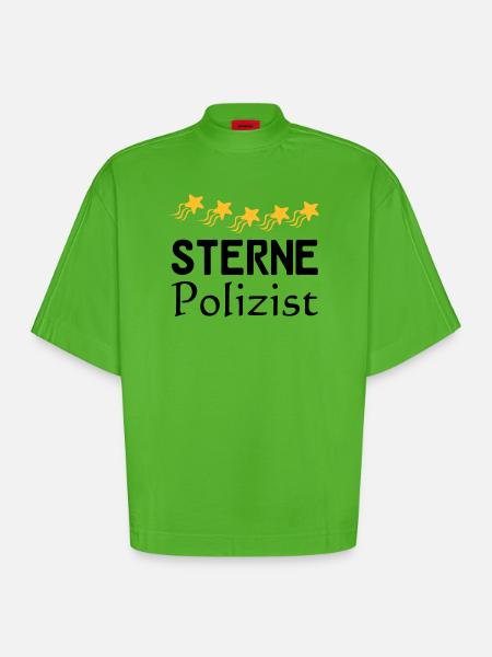 Sterne Polizist Geschenk - Heavyweight Oversized Organic Boxy T-Shirt Made in EU - Apple Neon