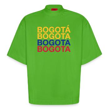 BOGOTA Colombie Kolumbien - T-shirt bio épais oversize Boxy fabriqué en UE - Apple Neon - Devant
