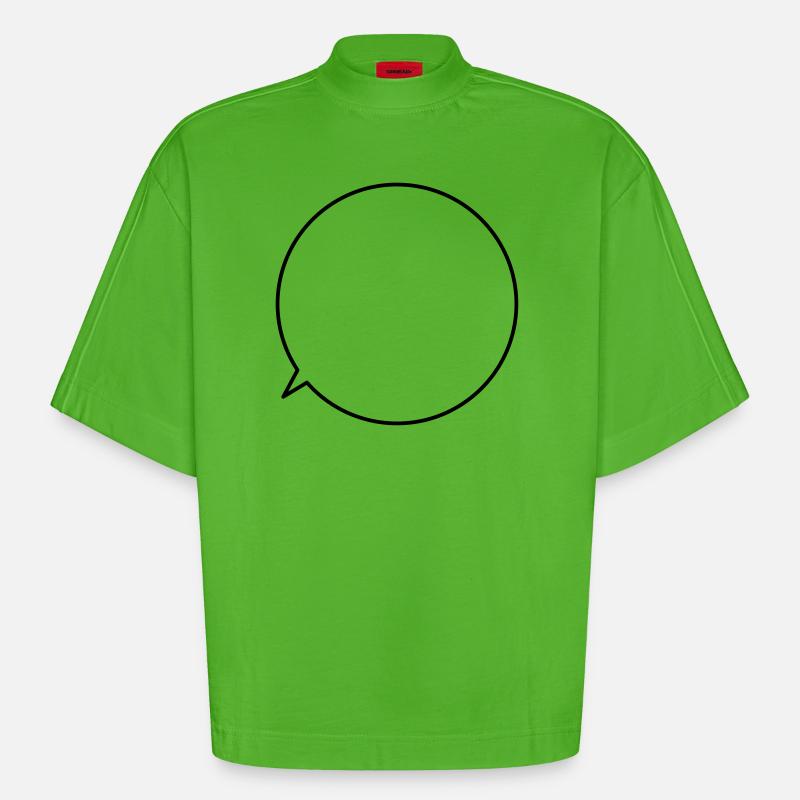 Speech bubble request text customizable - Heavyweight Oversized Organic Boxy T-Shirt Made in EU - Apple Neon