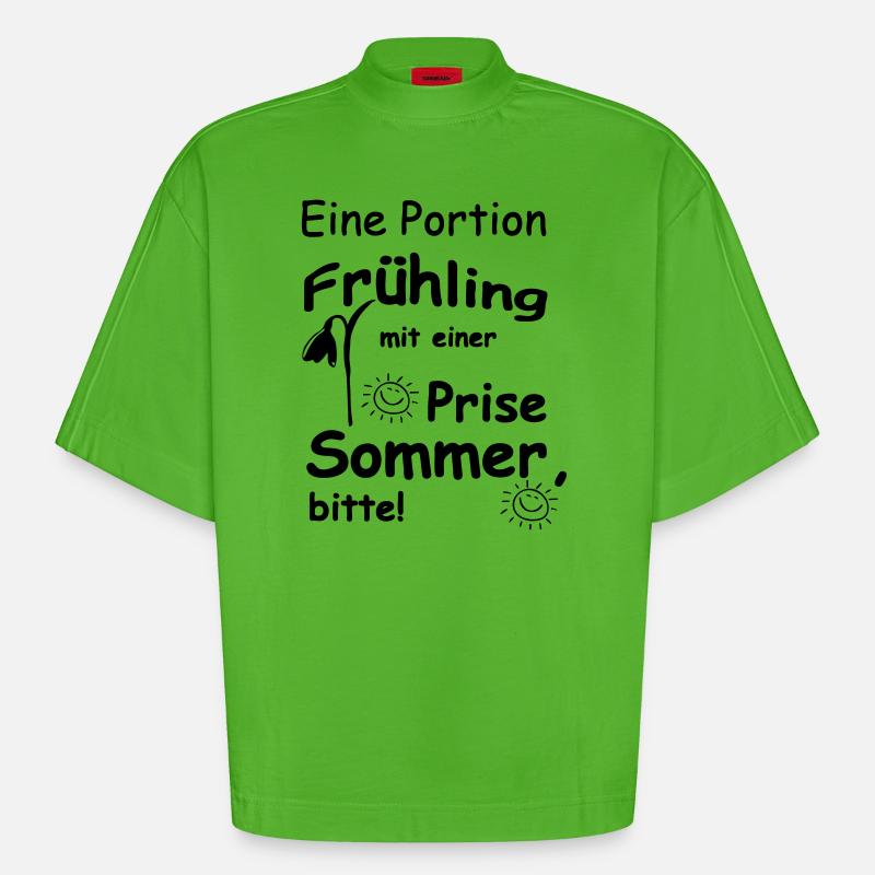 Frühling & Sommer Sprüche, Geschenk, Fun - Heavyweight Oversized Organic Boxy T-Shirt Made in EU - Apple Neon