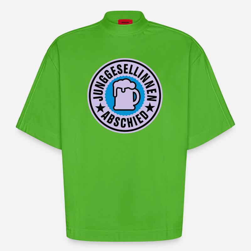 Junggesellinnen Abschied | Hochzeit | Beer | Bier - T-shirt bio épais oversize Boxy fabriqué en UE - Apple Neon