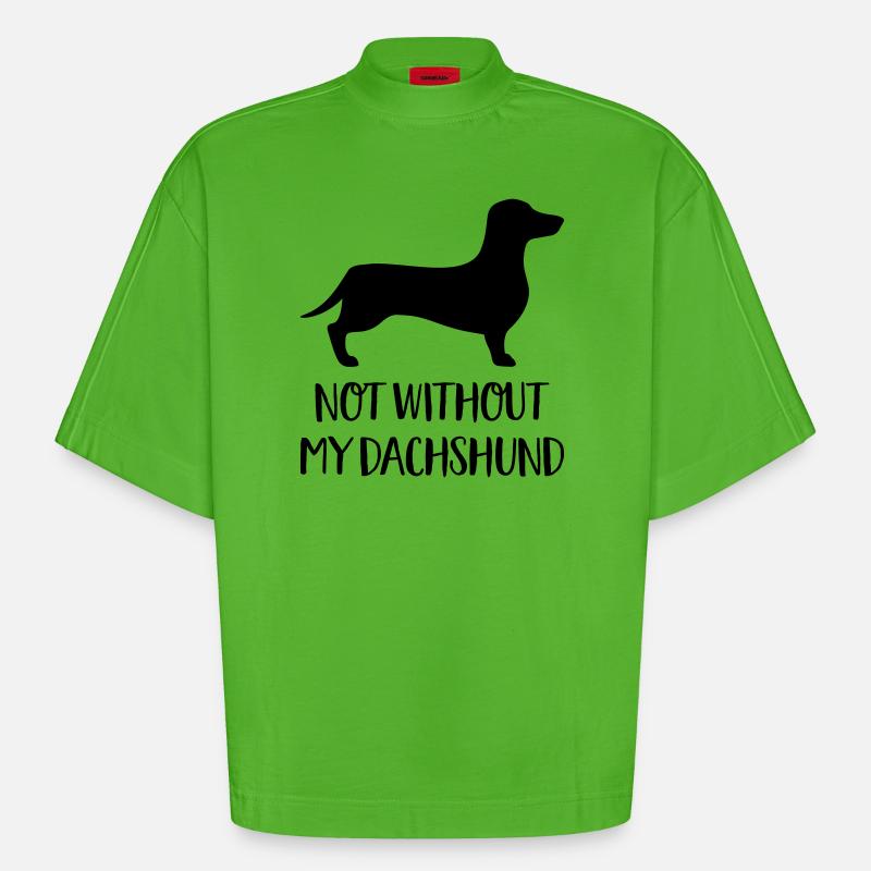 Dackel - T-shirt bio épais oversize Boxy fabriqué en UE - Apple Neon