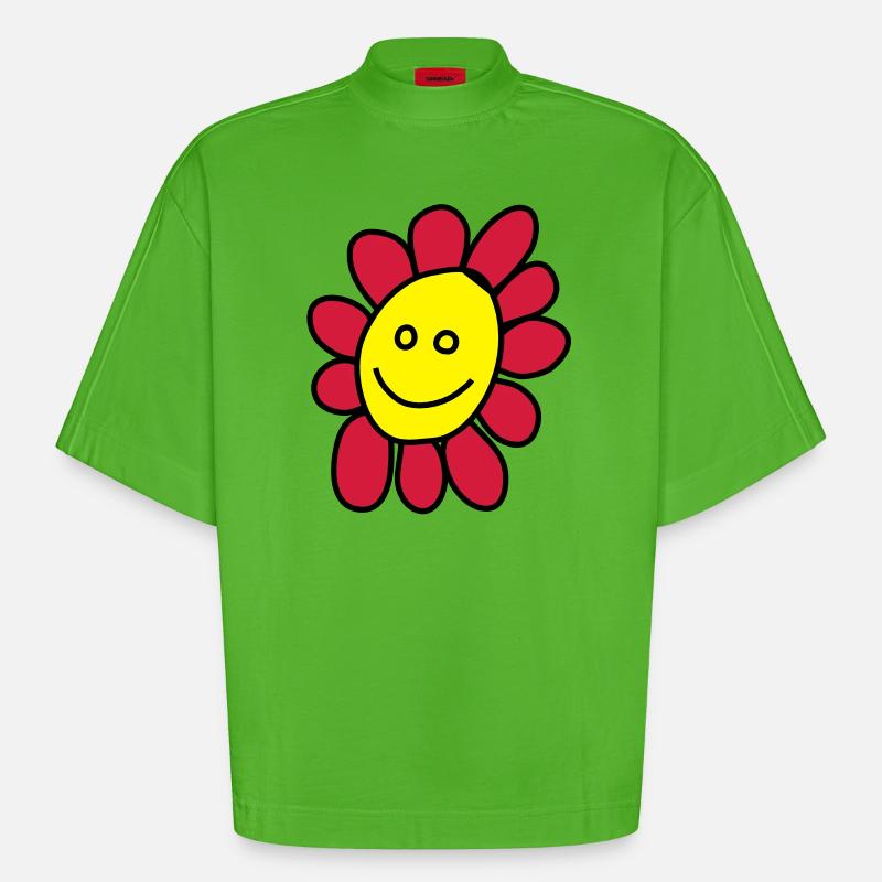 Ich bin eine Blume - Heavyweight Oversized Organic Boxy T-Shirt Made in EU - Apple Neon
