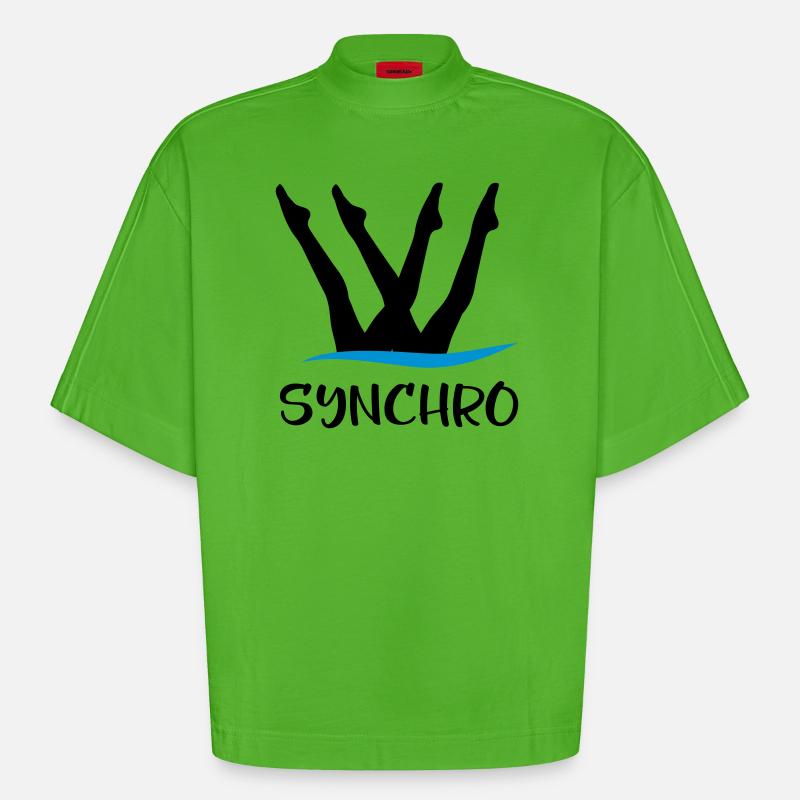 Synchronschwimmen - Heavyweight Oversized Organic Boxy T-Shirt Made in EU - Apple Neon