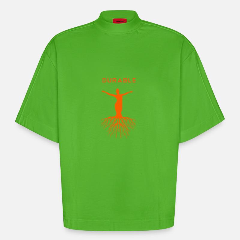 Chemise durable Tee Shirt durable durable - T-shirt bio épais oversize Boxy fabriqué en UE - Apple Neon