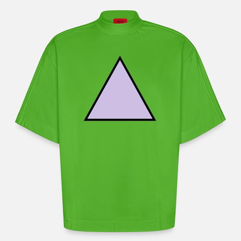 forme de triangle hippie triangle - T-shirt bio épais oversize Boxy fabriqué en UE - Apple Neon