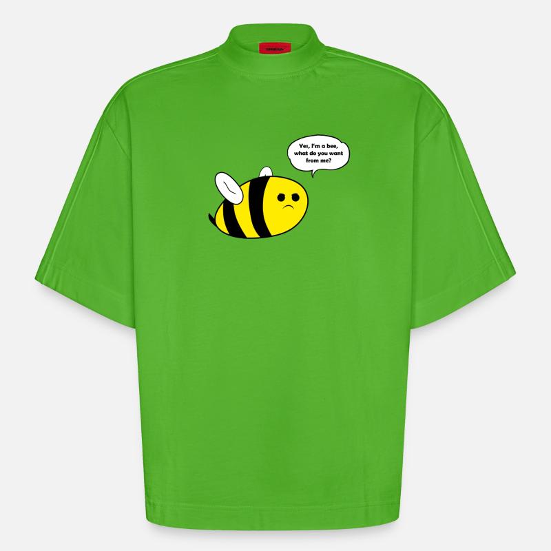 Thick bee bee gift - Heavyweight Oversized Organic Boxy T-Shirt Made in EU - Apple Neon