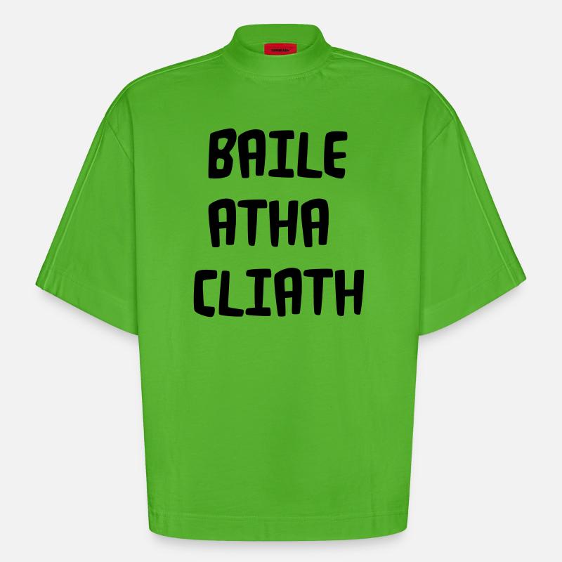 Baile Atha Cliath - Heavyweight Oversized Organic Boxy T-Shirt Made in EU - Apple Neon