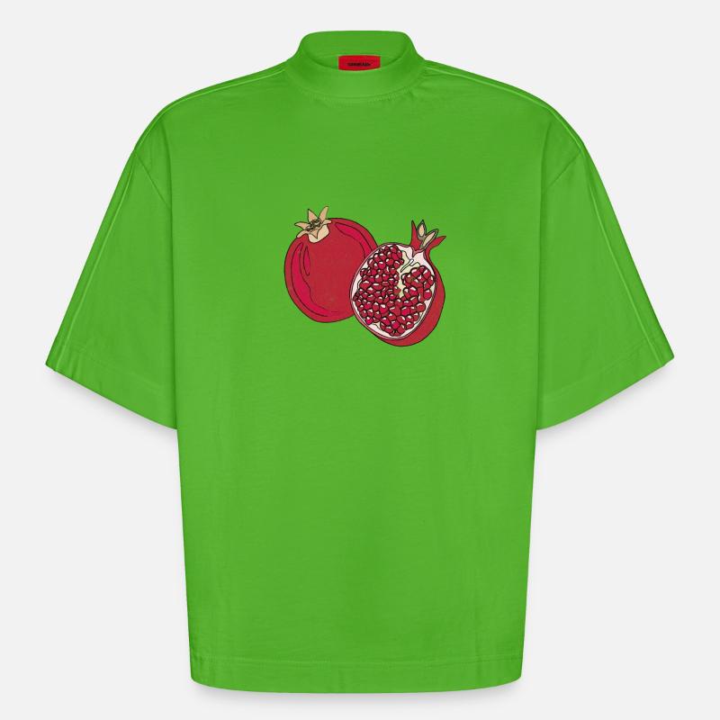 Pamplemousse d’été fruit savoureux plaisir cadeau - T-shirt bio épais oversize Boxy fabriqué en UE - Apple Neon