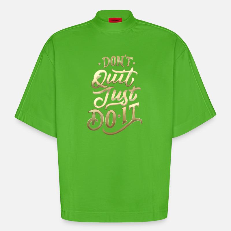 Ne quittez pas Gradient Script - T-shirt bio épais oversize Boxy fabriqué en UE - Apple Neon
