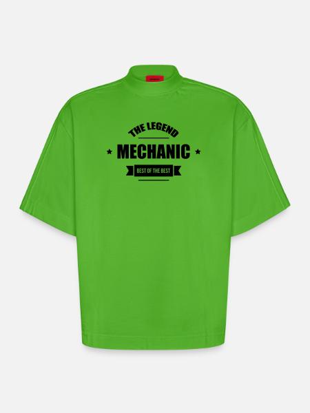 Mechanic - Heavyweight Oversized Organic Boxy T-Shirt Made in EU - Apple Neon