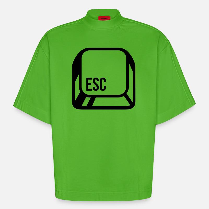 Computer button - Heavyweight Oversized Organic Boxy T-Shirt Made in EU - Apple Neon