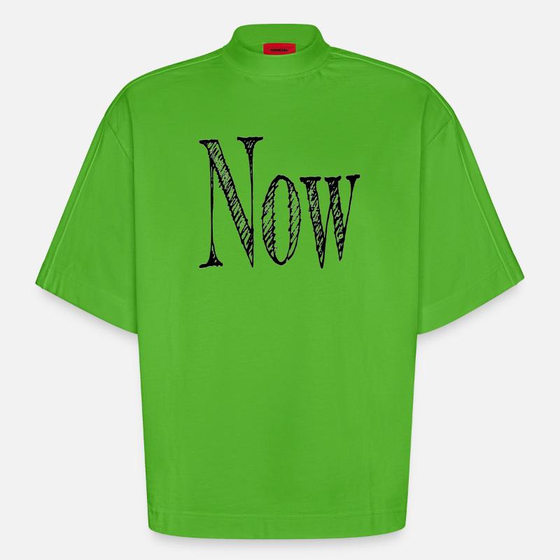 Jetzt oder now - Heavyweight Oversized Organic Boxy T-Shirt Made in EU - Apple Neon