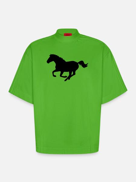 racehorse - Heavyweight Oversized Organic Boxy T-Shirt Made in EU - Apple Neon