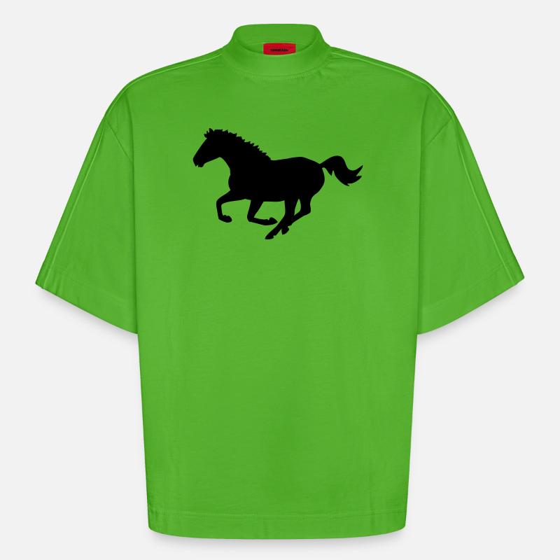 cheval - T-shirt bio épais oversize Boxy fabriqué en UE - Apple Neon