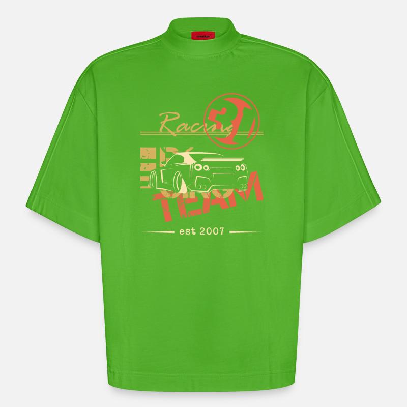 team racing gtr auto geschenkidee - Heavyweight Oversized Organic Boxy T-Shirt Made in EU - Apple Neon
