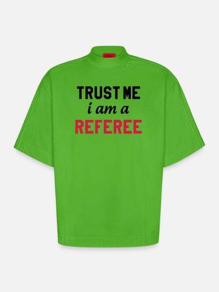 Referee - Schiedsrichter Arbitre - Sport - Match - T-shirt bio épais oversize Boxy fabriqué en UE - Apple Neon