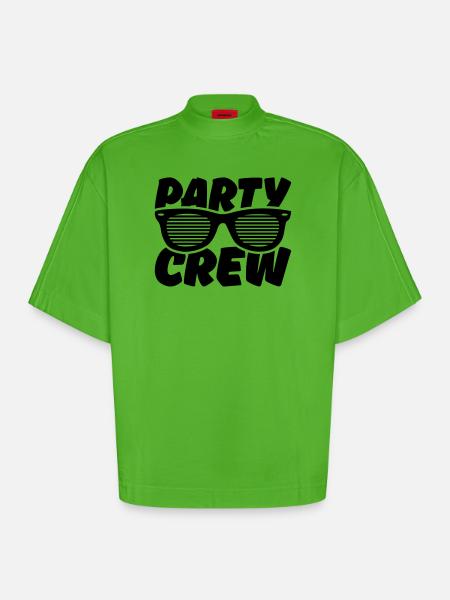 party crew - Heavyweight Oversized Organic Boxy T-Shirt Made in EU - Apple Neon