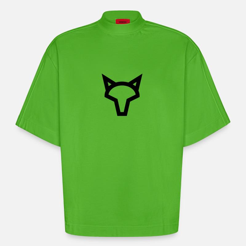 Logo Fox - T-shirt bio épais oversize Boxy fabriqué en UE - Apple Neon
