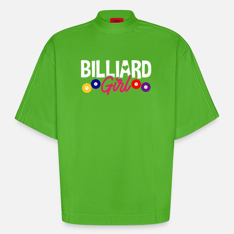 Billard Billard Pool - Heavyweight Oversized Organic Boxy T-Shirt Made in EU - Apple Neon