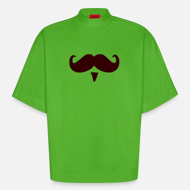 Mustasch mustasch mustaschegave - Heavyweight oversized organic boxy T-shirt made in EU - Apple Neon