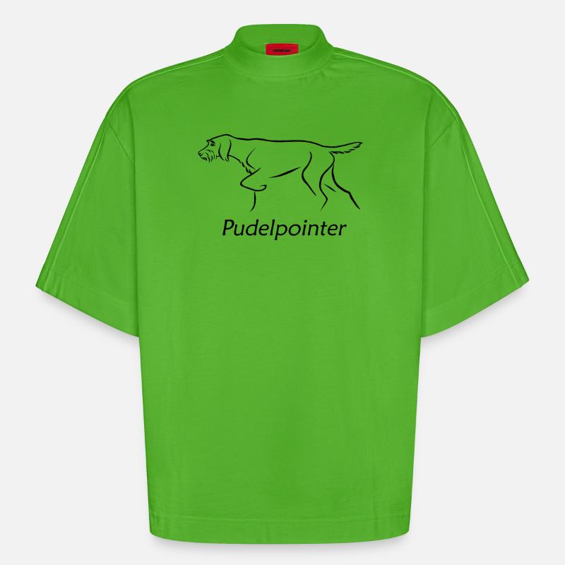 Poodle pointer - Heavyweight Oversized Organic Boxy T-Shirt Made in EU - Apple Neon