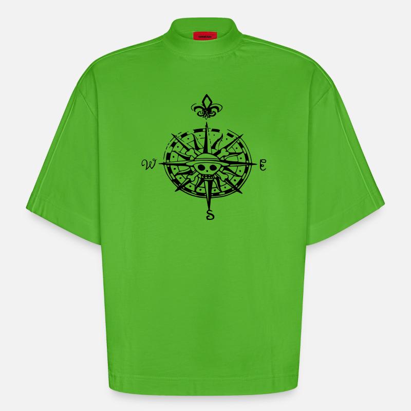 op kompas kompass - Heavyweight Oversized Organic Boxy T-skjorte produsert i EU - Apple Neon
