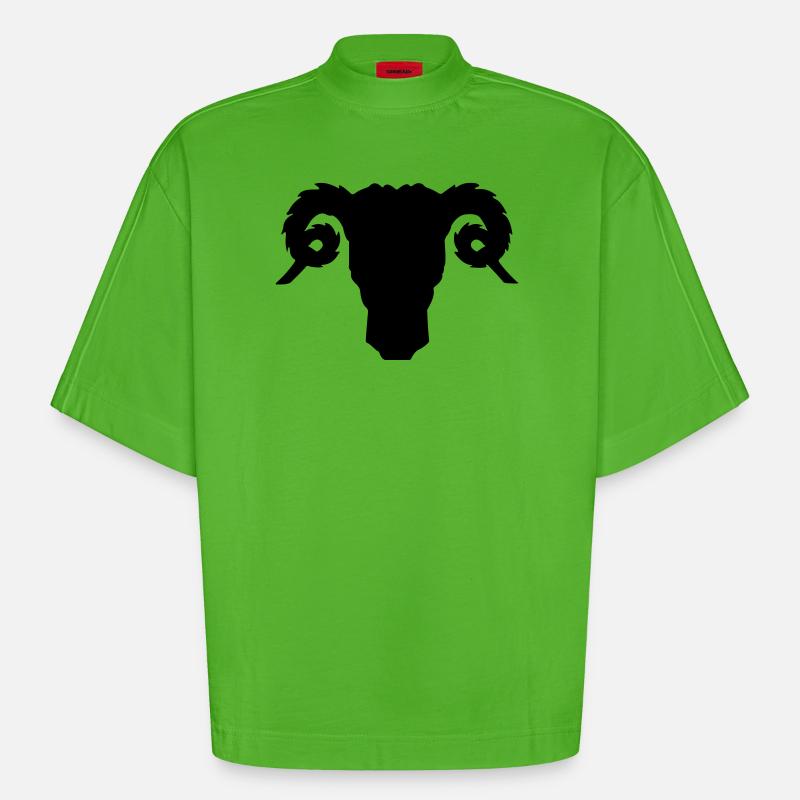 Bock- oder Rammkopfschattenbild - Heavyweight Oversized Organic Boxy T-Shirt Made in EU - Apple Neon