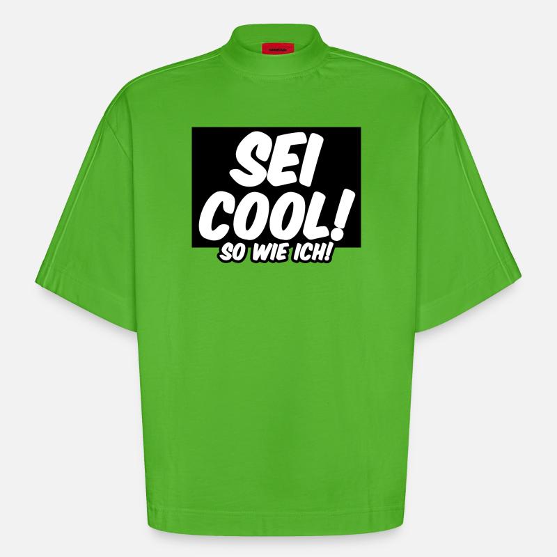 Cool Freunde Freundschaft Statement Sprüche - Heavyweight Oversized Organic Boxy T-Shirt Made in EU - Apple Neon