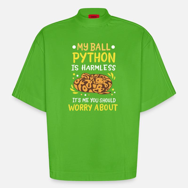 Boule Python - T-shirt bio épais oversize Boxy fabriqué en UE - Apple Neon