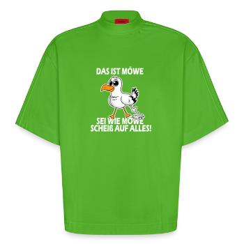 Norddeutsch Das ist Möwe lustiger Spruch - Heavyweight Oversized Organic Boxy T-Shirt Made in EU - Apple Neon - Vorne