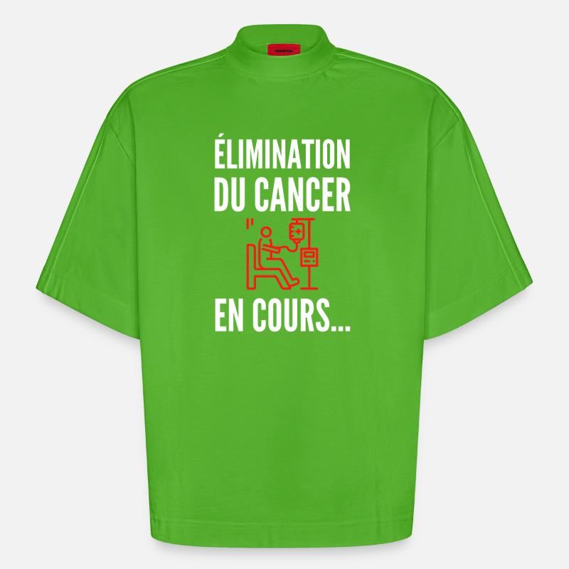 Élimination en cours – Avancer, simplement - T-shirt bio épais oversize Boxy fabriqué en UE - Apple Neon