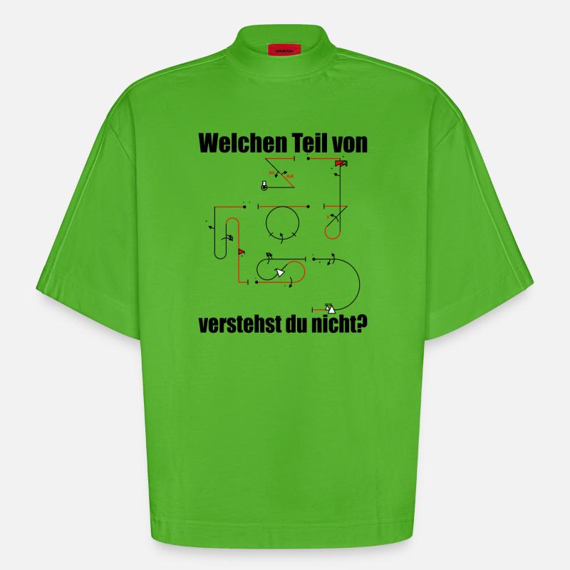 Aresti Symbole Kunstflug Programm Modellpilot - Heavyweight Oversized Organic Boxy T-Shirt Made in EU - Apple Neon