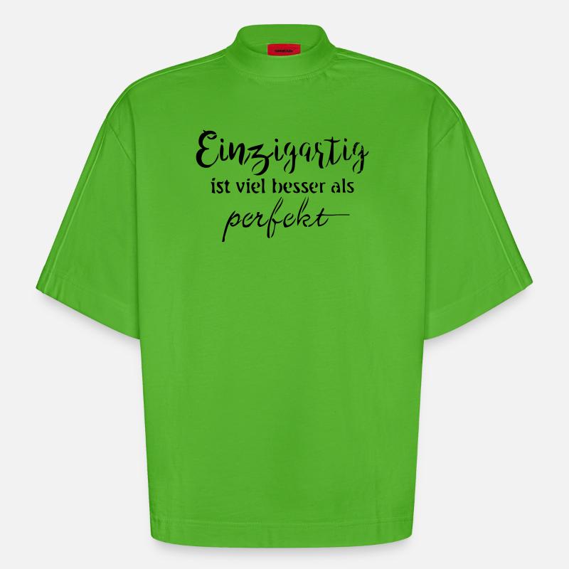 Einzigartig - Heavyweight Oversized Organic Boxy T-Shirt Made in EU - Apple Neon
