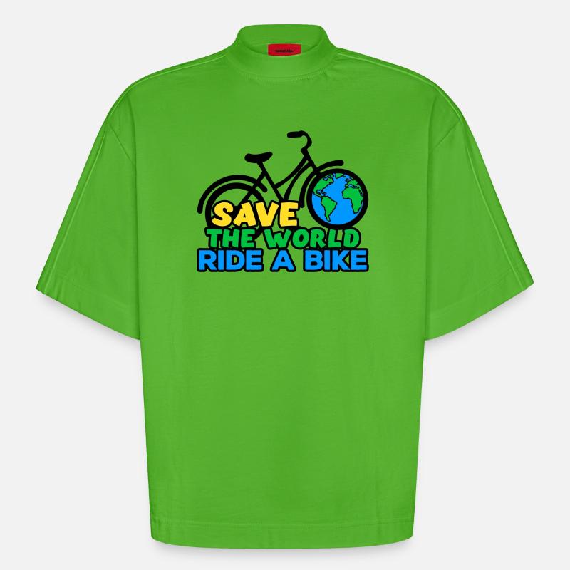 Umwelt Mutter Erde Statement Umweltschutz - Heavyweight Oversized Organic Boxy T-Shirt Made in EU - Apple Neon