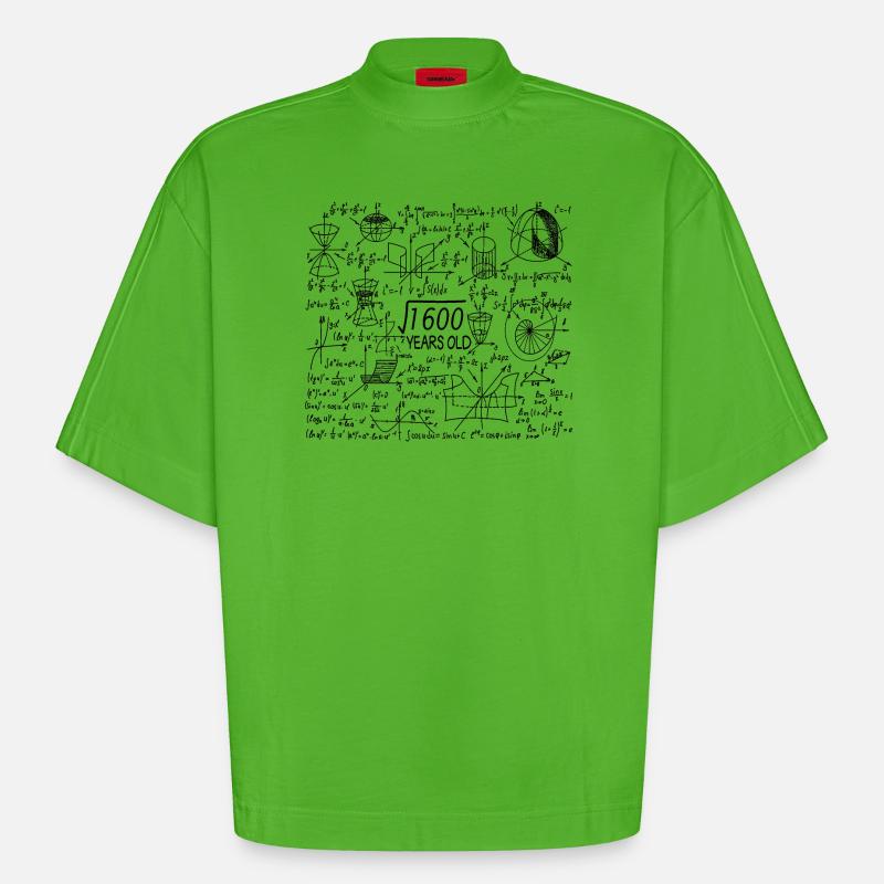 40 ans pour les profs de maths et les geeks en maths - T-shirt bio épais oversize Boxy fabriqué en UE - Apple Neon