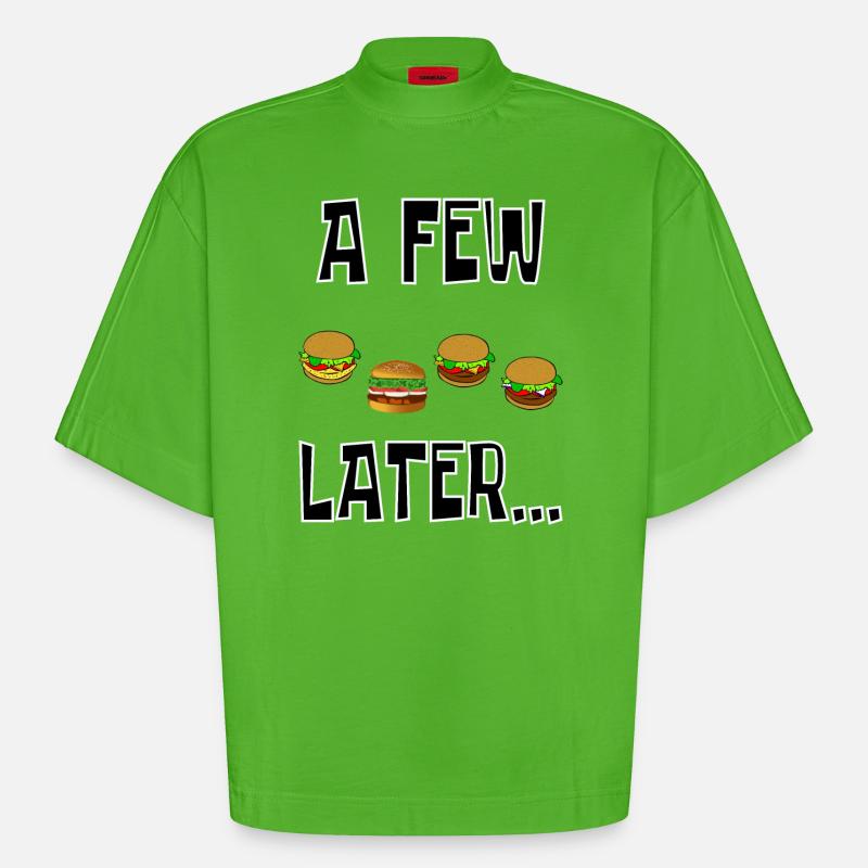 ein paar Hamburger später - Heavyweight Oversized Organic Boxy T-Shirt Made in EU - Apple Neon