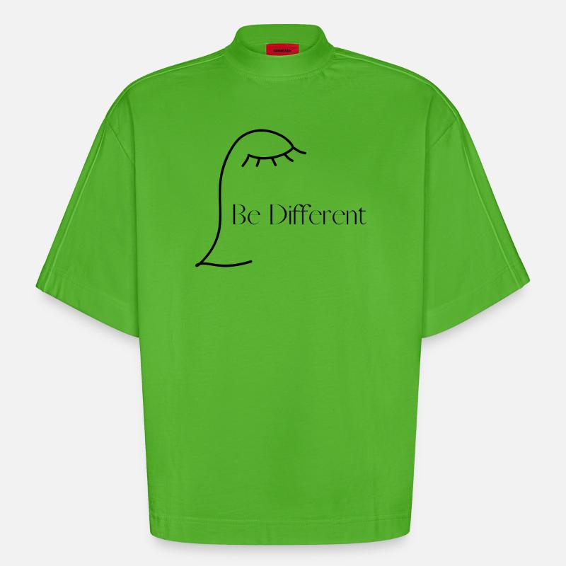 Anders sein als andere - Heavyweight Oversized Organic Boxy T-Shirt Made in EU - Apple Neon