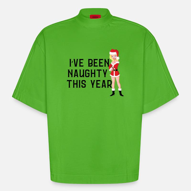 Frecher Weihnachtspullover - Heavyweight Oversized Organic Boxy T-Shirt Made in EU - Apple Neon