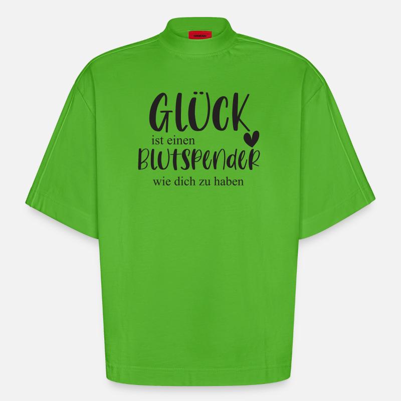 Blutspender Blutspende Ehrenamt Held Geschenk - Heavyweight Oversized Organic Boxy T-Shirt Made in EU - Apple Neon
