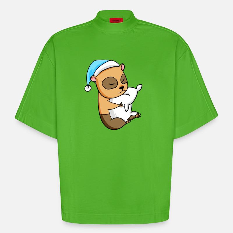 Cochon d’Inde Bébé - T-shirt bio épais oversize Boxy fabriqué en UE - Apple Neon