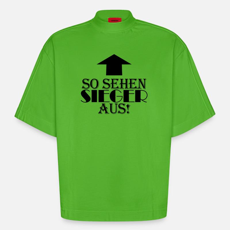 Sieger Erster Gewinner - Heavyweight Oversized Organic Boxy T-Shirt Made in EU - Apple Neon