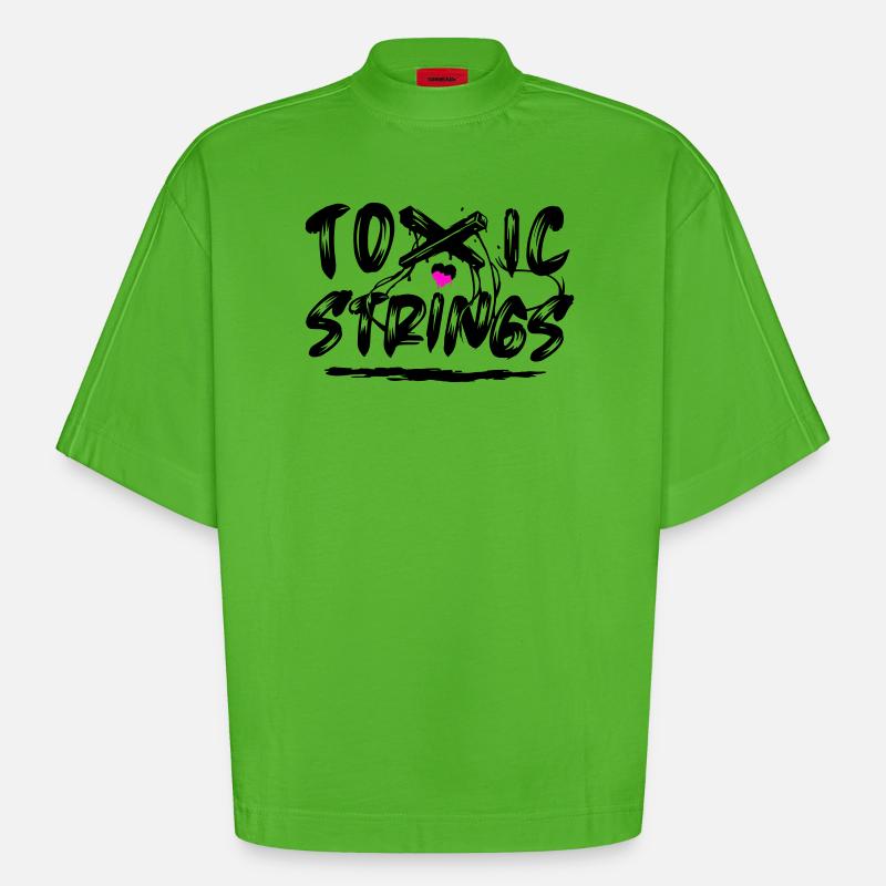 Toxic Strings 2 Farben - Heavyweight Oversized Organic Boxy T-Shirt Made in EU - Apple Neon