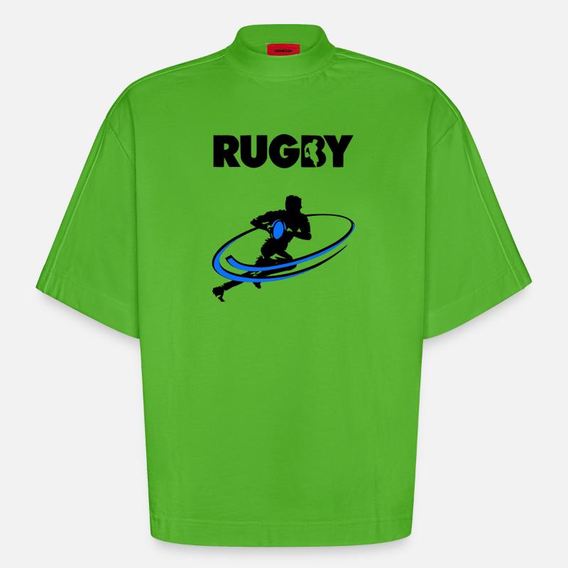 Rugby - Heavyweight Oversized Organic Boxy T-Shirt Made in EU - Apple Neon