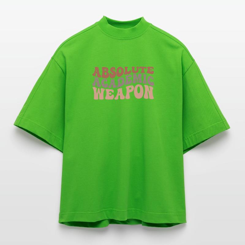 Students Absolute Academic Weapon Heavyweight Oversized Organic Boxy T-Shirt Made in EU